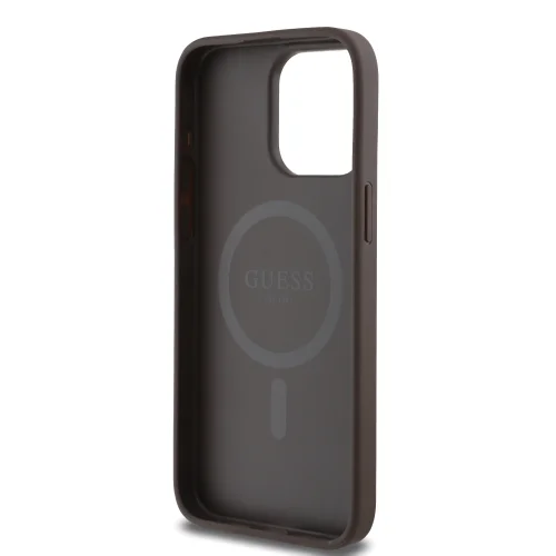 3037 GUESS HC MAGSAFE PU PEONY ON 4G BACKGROUND BROWN IP15 PRO