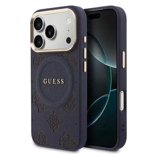 3261 GUESS HC MAGSAFE PU W/ PEONY HOT STAMP BLUE IP17 PRO