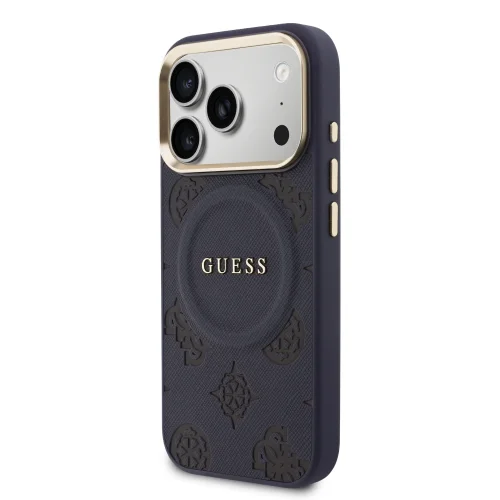 3261 GUESS HC MAGSAFE PU W/ PEONY HOT STAMP BLUE IP17 PRO