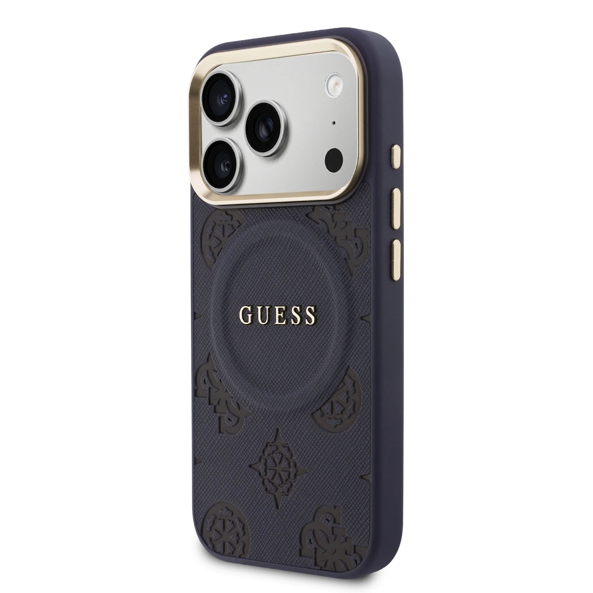 3261 GUESS HC MAGSAFE PU W/ PEONY HOT STAMP BLUE IP17 PRO