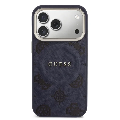 3261 GUESS HC MAGSAFE PU W/ PEONY HOT STAMP BLUE IP17 PRO