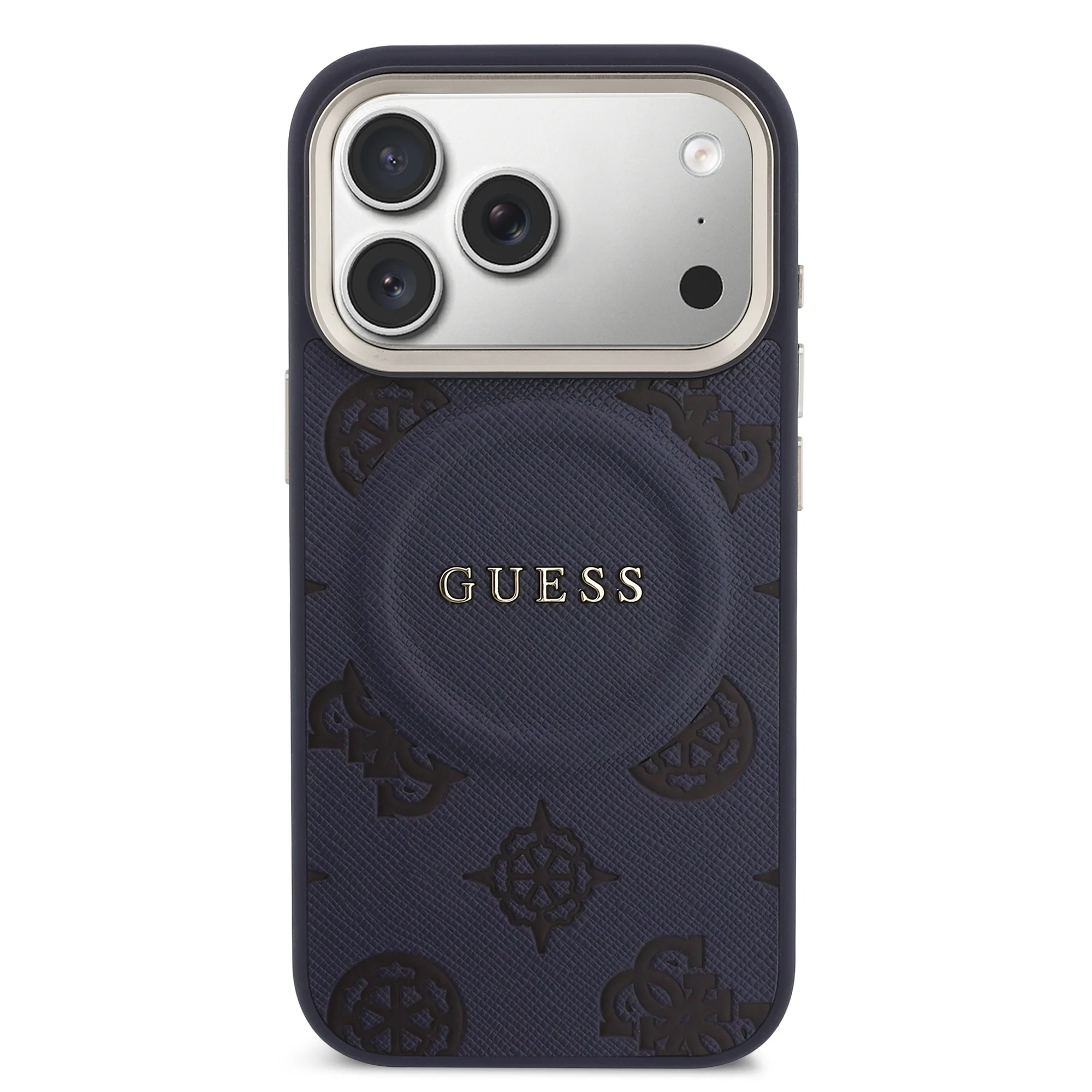 3261 GUESS HC MAGSAFE PU W/ PEONY HOT STAMP BLUE IP17 PRO