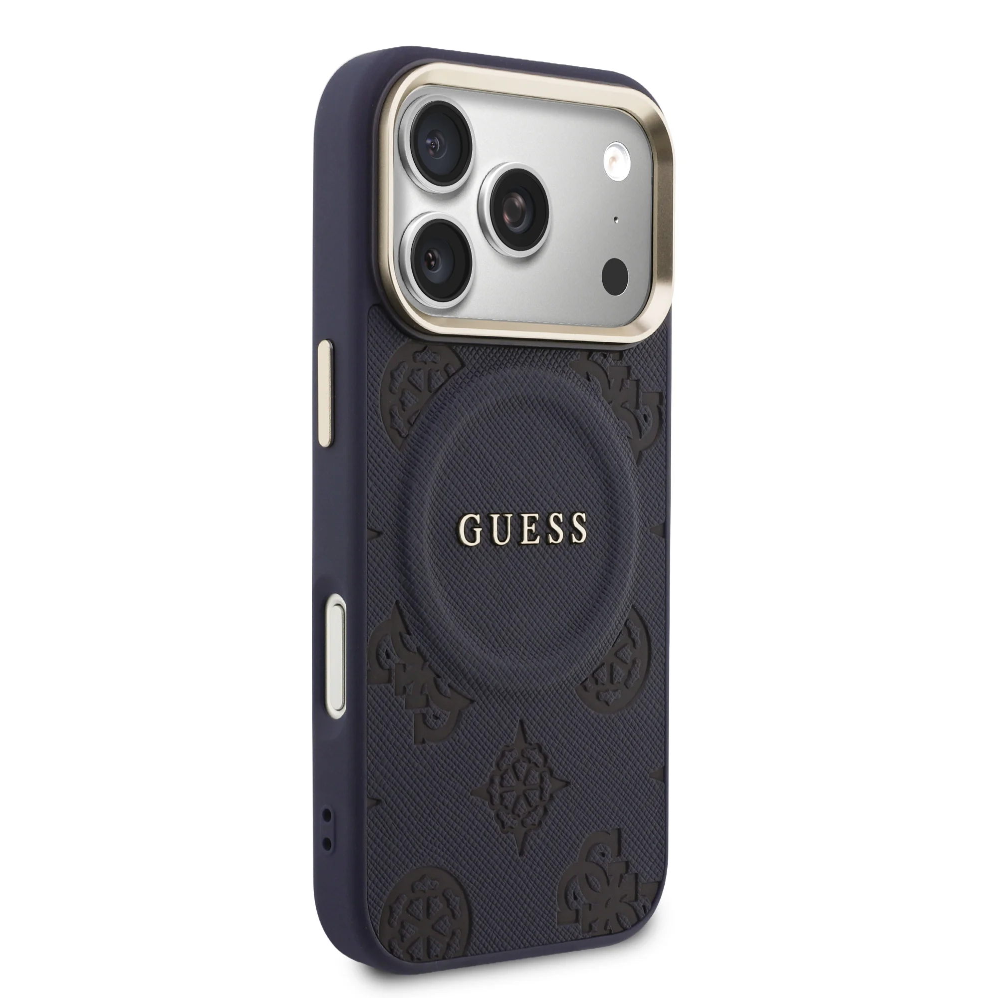 3261 GUESS HC MAGSAFE PU W/ PEONY HOT STAMP BLUE IP17 PRO