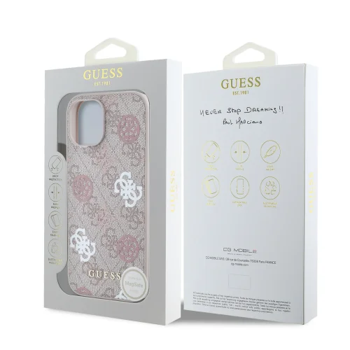 3327 GUESS HC MAGSAFE PU PEONY ON 4G BACKGROUND PINK IP15