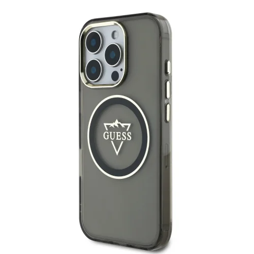 3680 GUESS HC MAGSAFE IML METAL MOUNTAIN LOGO BLACK IP16 PRO