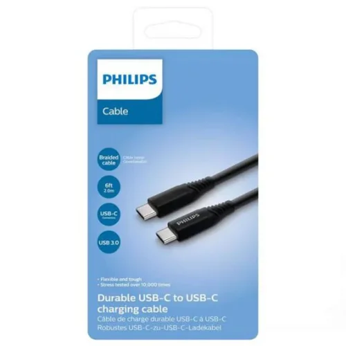 3825 Кабел PHILIPS USB-C към USB-C DLC5206C/00