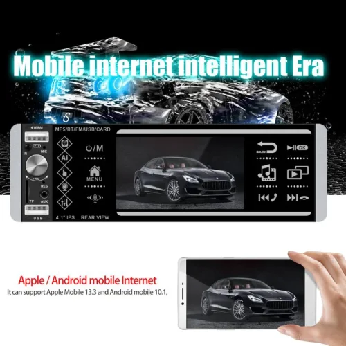 4168 MP5 радио с Bluetooth и 4“ сензорен екран видео гласов плейър ISO Mirrorlink