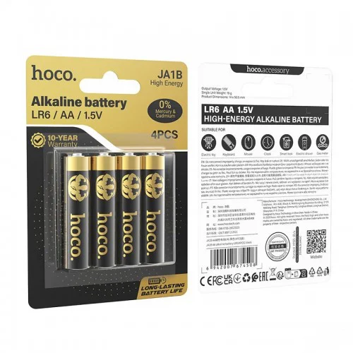 4БР. HOCO AA JA1B Алкални Батерии 1500mAh 1.5V