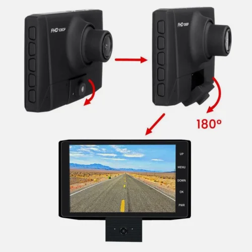 505 Автомобилен видеорегистратор 3 камери, 4.0″ дисплей, Full HD 1080P, Night Vision, Motion Detection