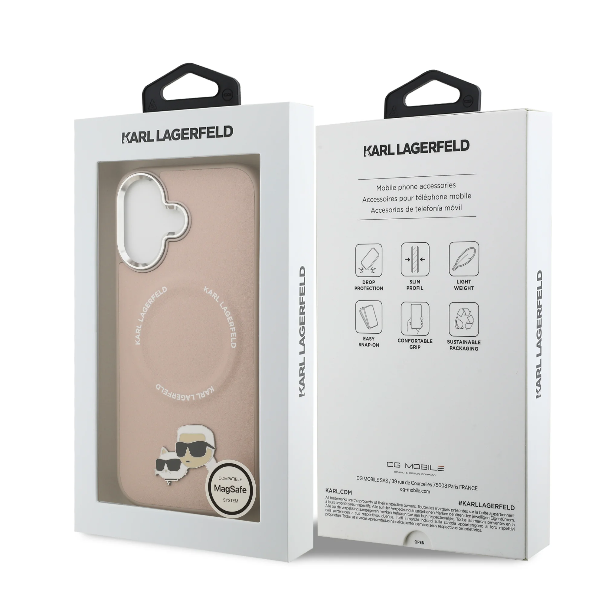 5459 KARL HC MAGSAFE PU K&C PINS PINK IP17