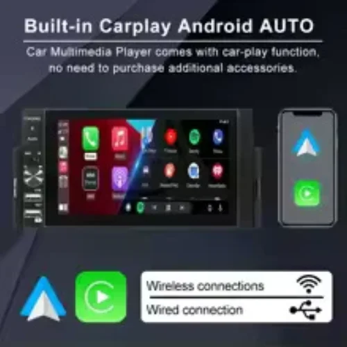 5504 5.5″ Apple Carplay Android Auto мултимедиен плеър 5.5″ IPS дисплей 1024×600 GPS, WiFi, Bluetooth