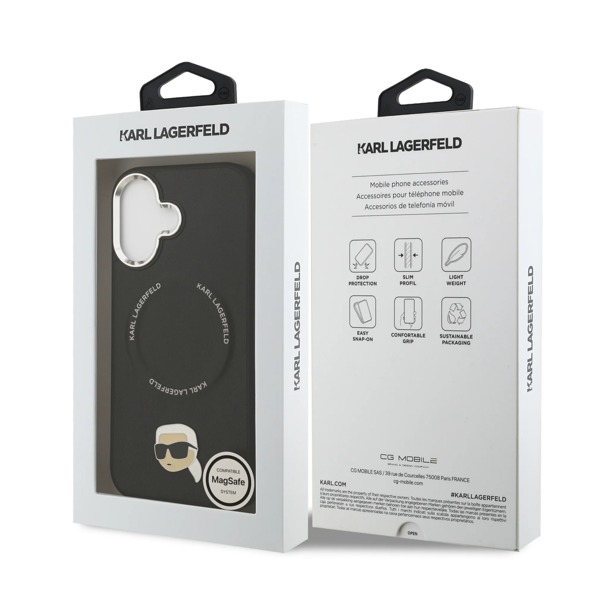 5619 KARL HC MAGSAFE PU KARL PIN BLACK IP17