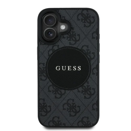 6323 GUESS HC MAGSAFE PU 4G CIRCLE W/ CLASSIC LOGO BLACK IP16