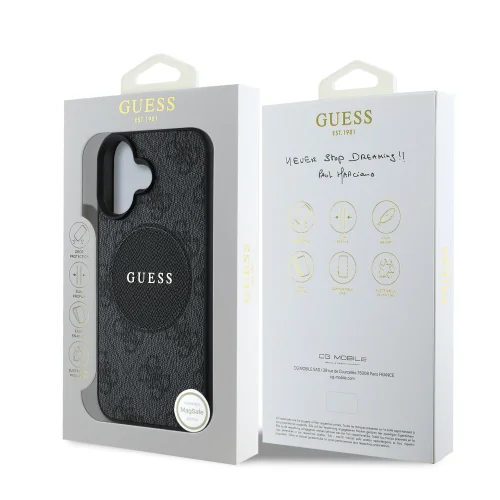 6323 GUESS HC MAGSAFE PU 4G CIRCLE W/ CLASSIC LOGO BLACK IP16