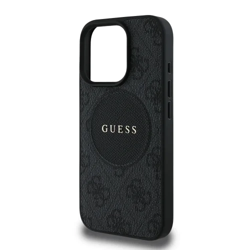 6347 GUESS HC MAGSAFE PU 4G CIRCLE W/ CLASSIC LOGO BLACK IP16 PRO