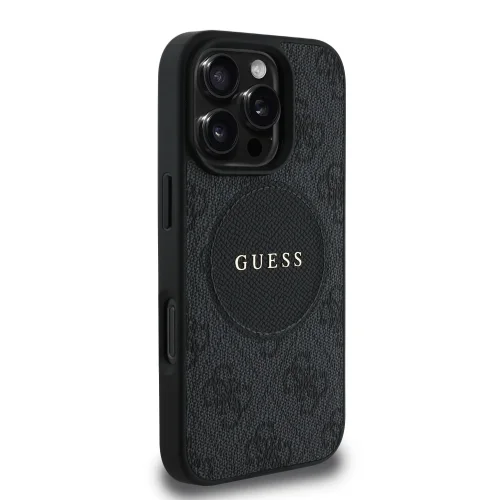 6354 GUESS HC MAGSAFE PU 4G CIRCLE W/ CLASSIC LOGO BLACK IP16 PRO MAX