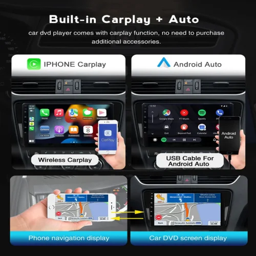 6580 Android мултимедиен плеър 4GB RAM 64GB ROM – 9″ IPS дисплей 1024×600, CarPlay, GPS, WiFi, Bluetooth