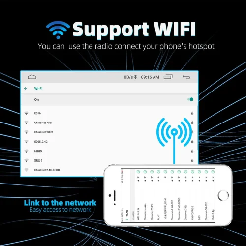 6580 Android мултимедиен плеър 4GB RAM 64GB ROM – 9″ IPS дисплей 1024×600, CarPlay, GPS, WiFi, Bluetooth
