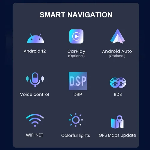 6580 Android мултимедиен плеър 4GB RAM 64GB ROM – 9″ IPS дисплей 1024×600, CarPlay, GPS, WiFi, Bluetooth