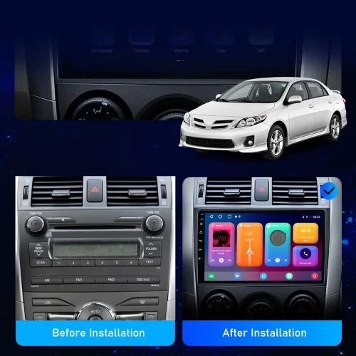 6580 Android мултимедиен плеър 4GB RAM 64GB ROM – 9″ IPS дисплей 1024×600, CarPlay, GPS, WiFi, Bluetooth