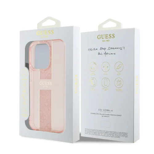 6649 GUESS HC IML 4G STRIPE PINK IP15 PRO MAX
