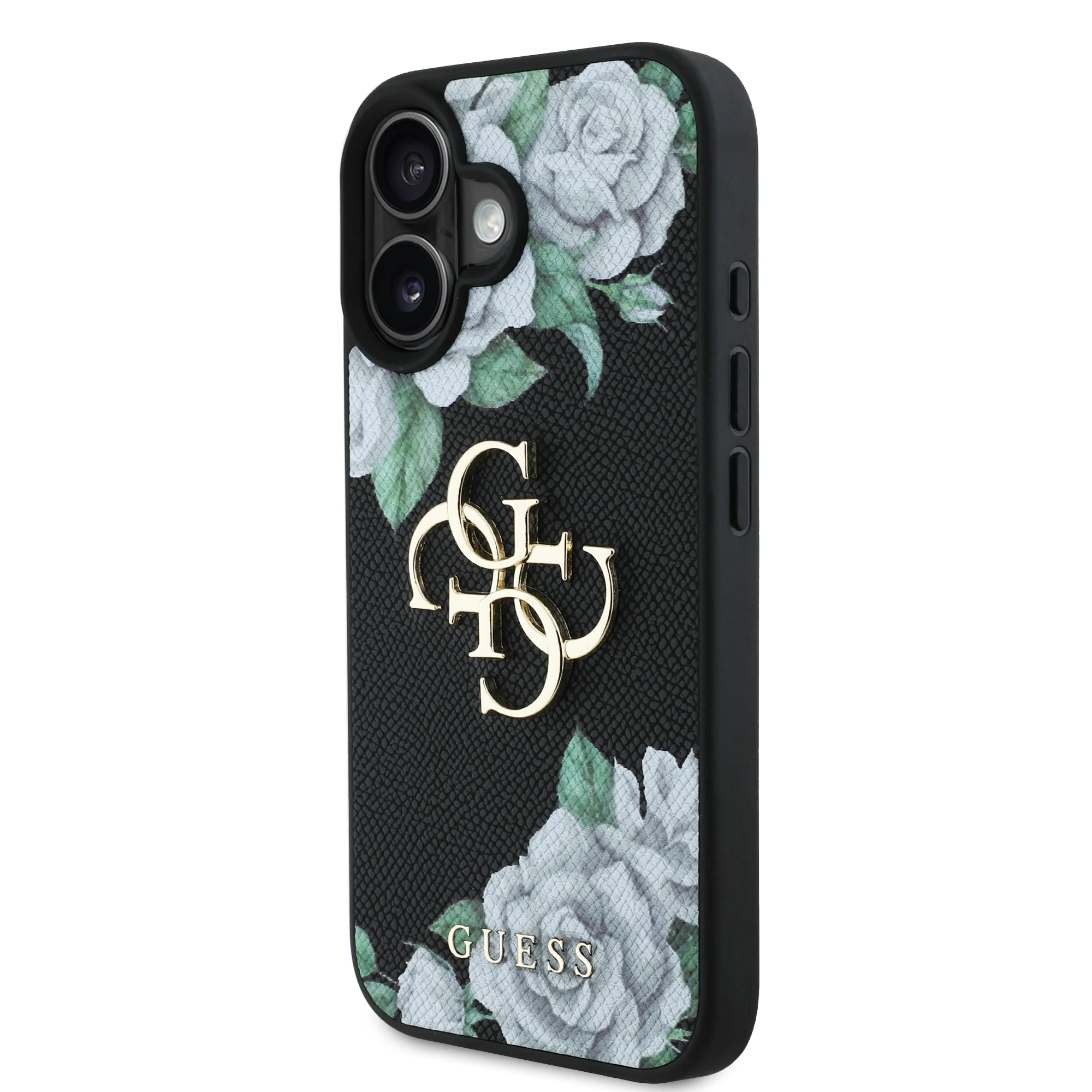 6927 GUESS HC GRAINED PU ROSES AND BIG 4G LOGO BLACK IP16