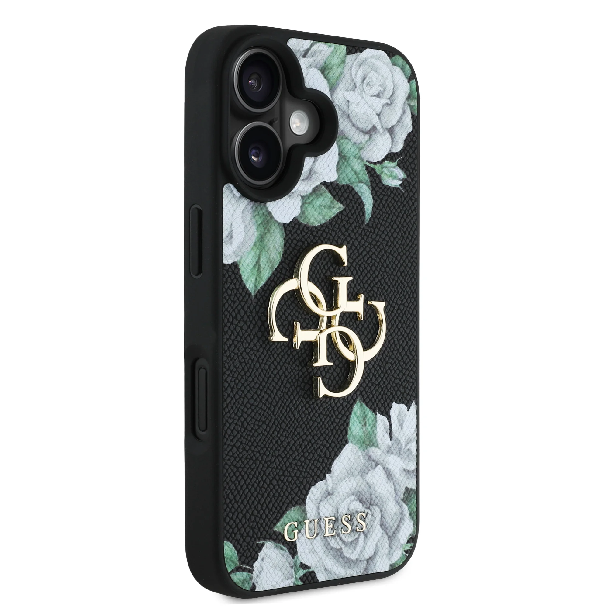 6927 GUESS HC GRAINED PU ROSES AND BIG 4G LOGO BLACK IP16