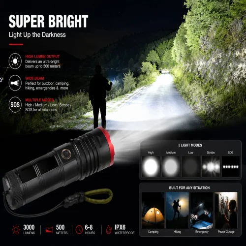 701 Мощен Авариен Фенер за осветление + power bank