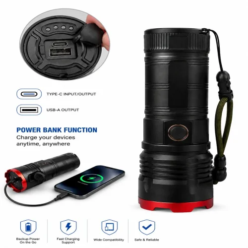 701 Мощен Авариен Фенер за осветление + power bank