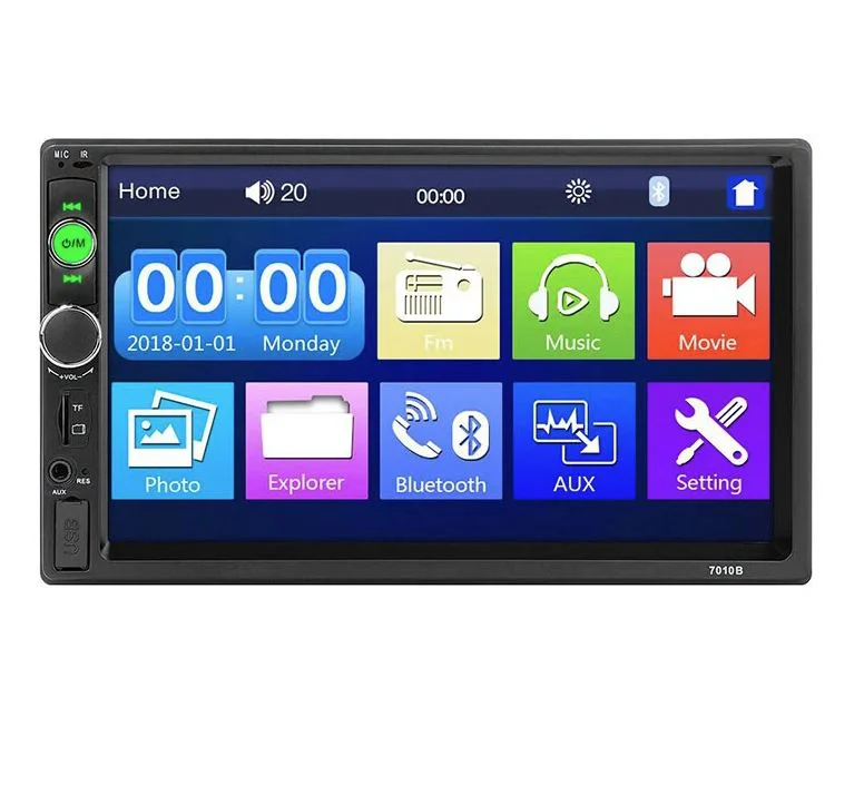 7010 7″ Автомобилен мултимедиен плейър 7010B, IPS тъчскрийн, Bluetooth, FM, USB, AUX, MP5