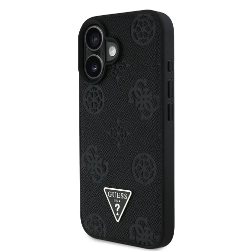 7528 GUESS HC MAGSAFE GRAINED PU HOT STAMP TRIANGLE BLACK IP16