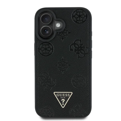 7528 GUESS HC MAGSAFE GRAINED PU HOT STAMP TRIANGLE BLACK IP16