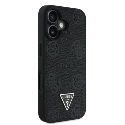 7528 GUESS HC MAGSAFE GRAINED PU HOT STAMP TRIANGLE BLACK IP16