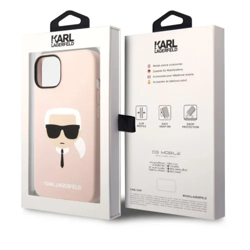 8058 Karl Lagerfeld iPhone 14 Pro Hardcase Backcover – Karl’s Head – Magsafe Compatible – Pink