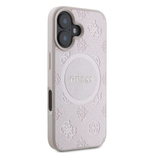 8092 GUESS HC MAGSAFE SAFFIANO PEONY CLASSIC LOGO PINK IP16