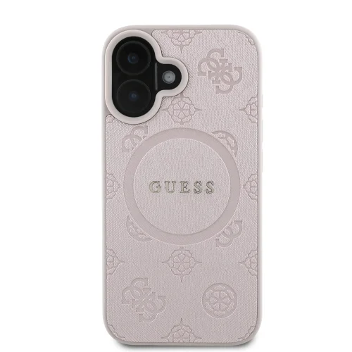 8092 GUESS HC MAGSAFE SAFFIANO PEONY CLASSIC LOGO PINK IP16