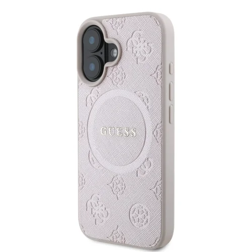 8092 GUESS HC MAGSAFE SAFFIANO PEONY CLASSIC LOGO PINK IP16