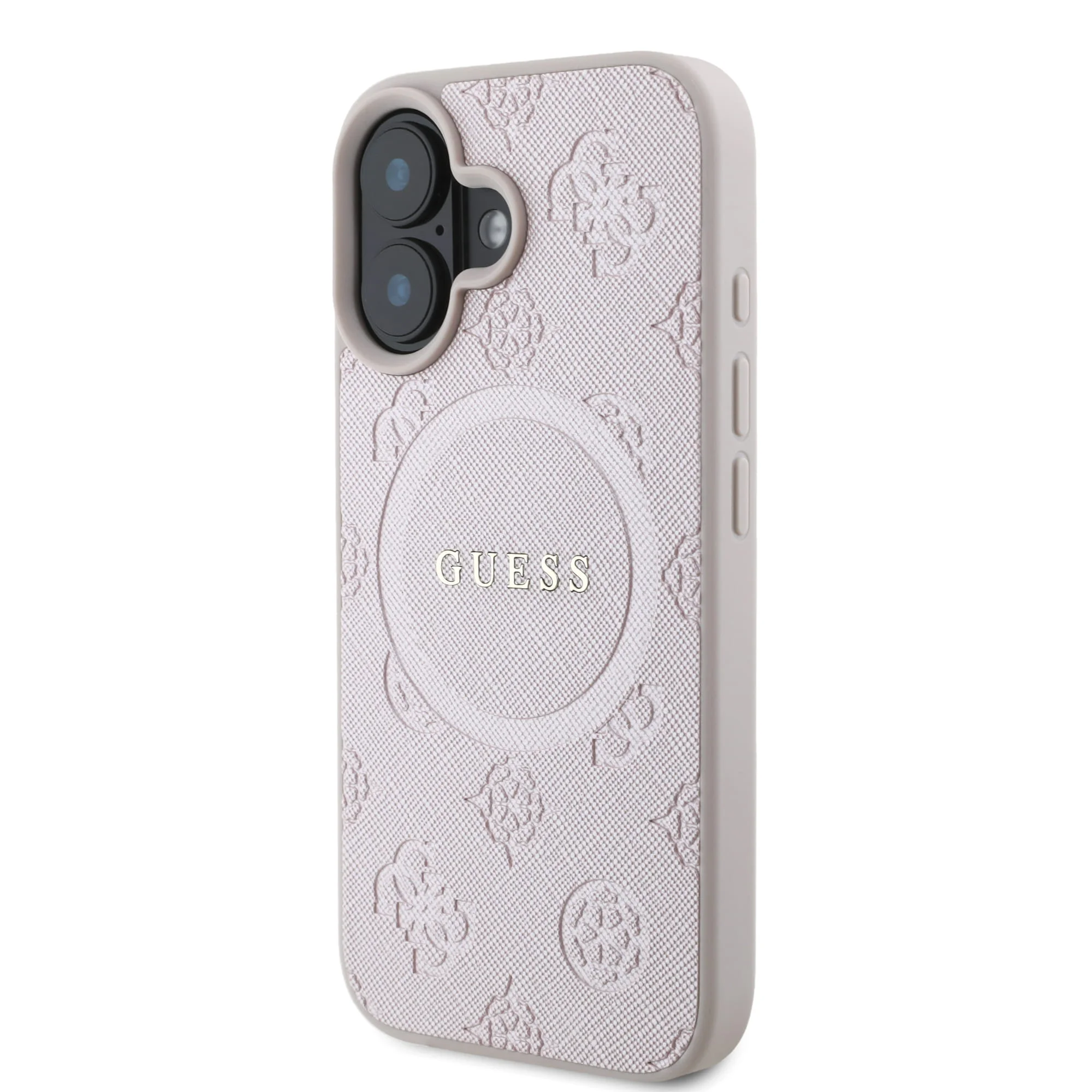 8092 GUESS HC MAGSAFE SAFFIANO PEONY CLASSIC LOGO PINK IP16