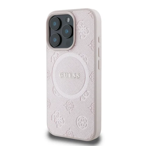 8115 GUESS HC MAGSAFE SAFFIANO PEONY CLASSIC LOGO PINK IP16 PRO