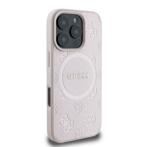 8115 GUESS HC MAGSAFE SAFFIANO PEONY CLASSIC LOGO PINK IP16 PRO