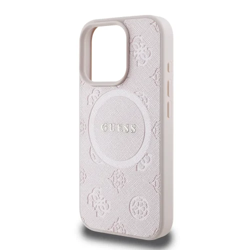 8115 GUESS HC MAGSAFE SAFFIANO PEONY CLASSIC LOGO PINK IP16 PRO