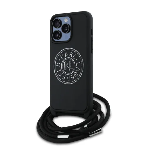 8962 KARL HC 3D RUBBER CROSSBODY CORD BLACK IP15 PRO
