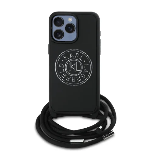 8962 KARL HC 3D RUBBER CROSSBODY CORD BLACK IP15 PRO