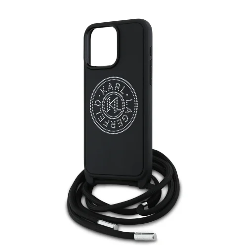 8962 KARL HC 3D RUBBER CROSSBODY CORD BLACK IP15 PRO