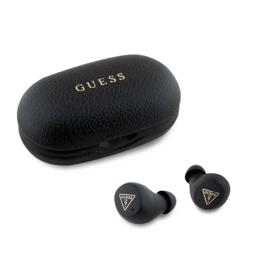 9082 GUESS TWS ENC PU GRAINED CLASSIC LOGO – BLACK