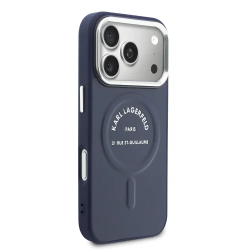 9269 KARL HC MAGSAFE PU W/ KARL RSG LOGO BLUE IP17 PRO MAX