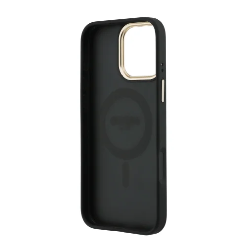 9667 GUESS HC MAGSAFE PU W/ PEONY HOT STAMP BLACK IP16 PRO MAX