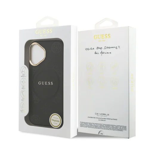 9674 GUESS HC MAGSAFE PU W/ PEONY HOT STAMP BLACK IP17