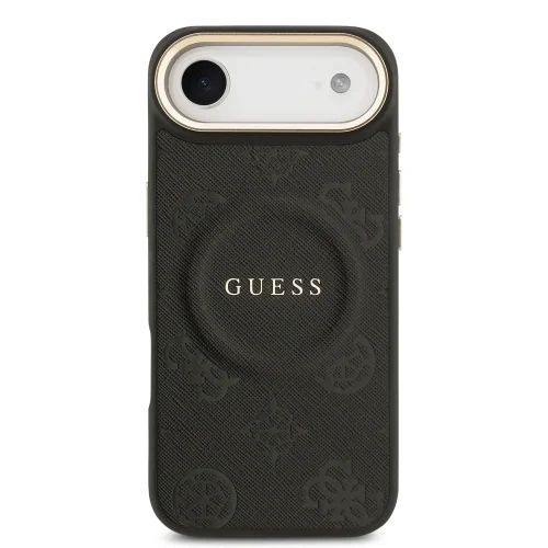 9681 GUESS HC MAGSAFE PU W/ PEONY HOT STAMP BLACK IP17 AIR