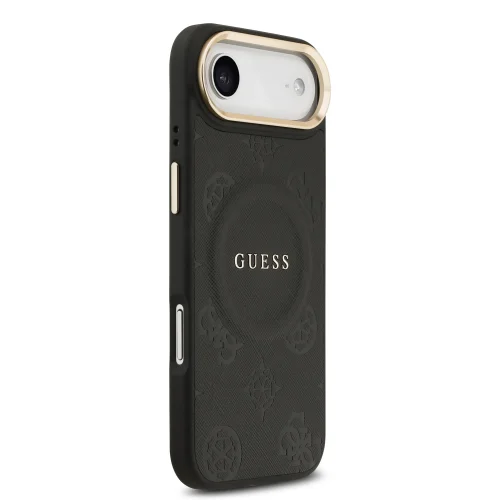 9681 GUESS HC MAGSAFE PU W/ PEONY HOT STAMP BLACK IP17 AIR